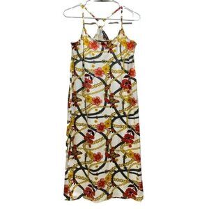 Absolutely Love It! Women's 1X Halter Strappy Bodycon Dress White Floral NWT